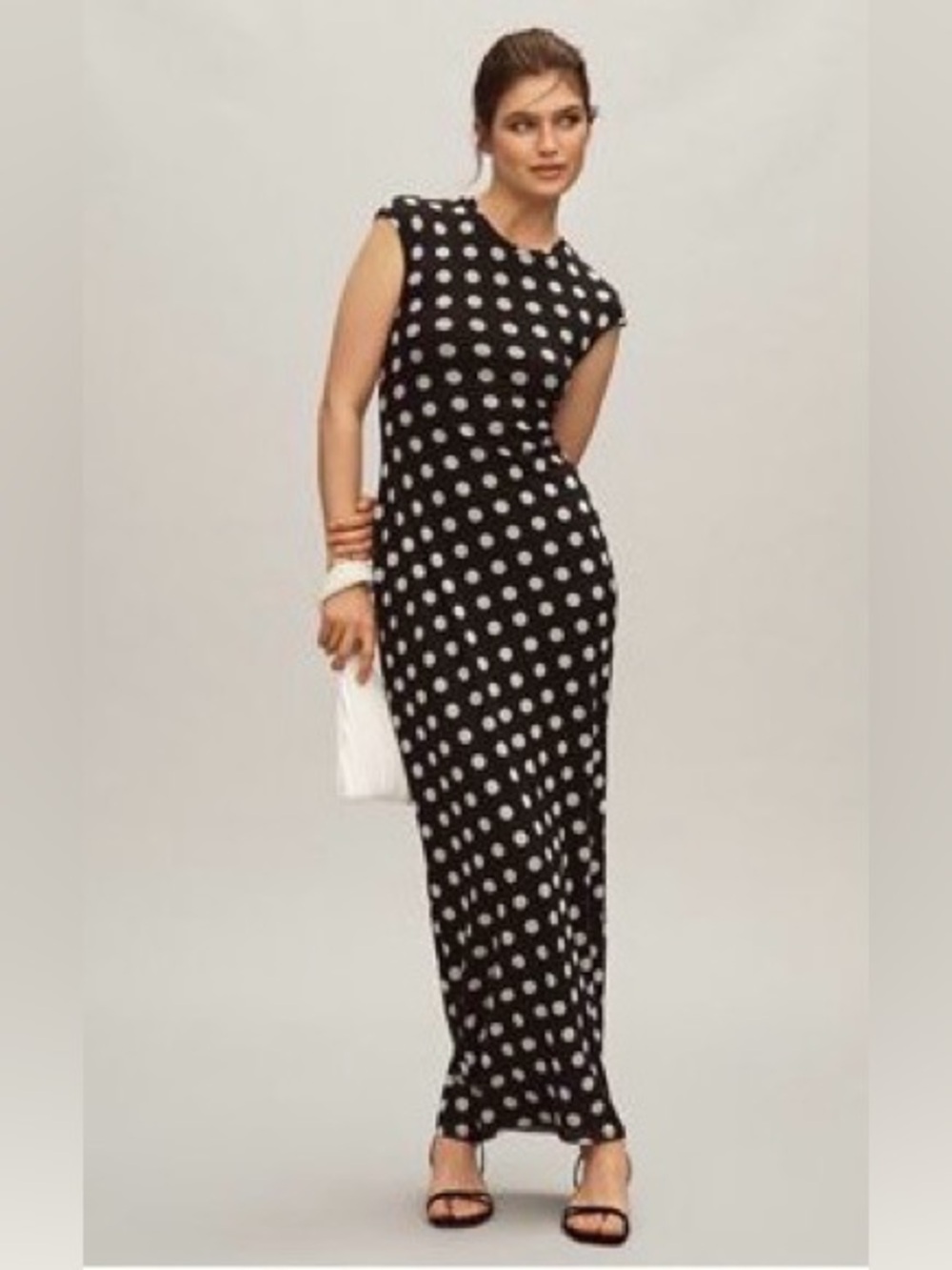 AFRM Short Sleeve Slim Mesh Maxi Dress